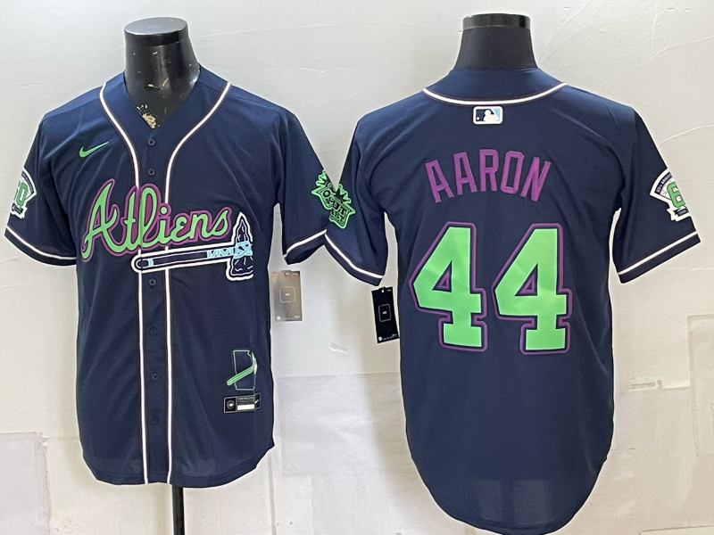 Men 2026 Atlanta Braves #44 Aaron blue Game Nike MLB Jersey 0727002->atlanta braves->MLB Jersey